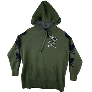 NWT Torrid olive green hooded sweater size 1 1X 14-16 hearts crossbone
